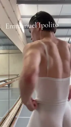 warming up in the studio Emmanuel Ipolito, an amazing dancer based in Bucharest, who is already making Waves , real men wear tights and do ballet #balletman #balletflex #menintights #ballettok #balletdancer 