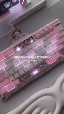 i love this keyboard with all my heart 🤍 use code “cygneix” for 15% off on gravastar’s website! @GravaStar.us  #keyboard #pink #mechanicalkeyboard #gravastar #setup 