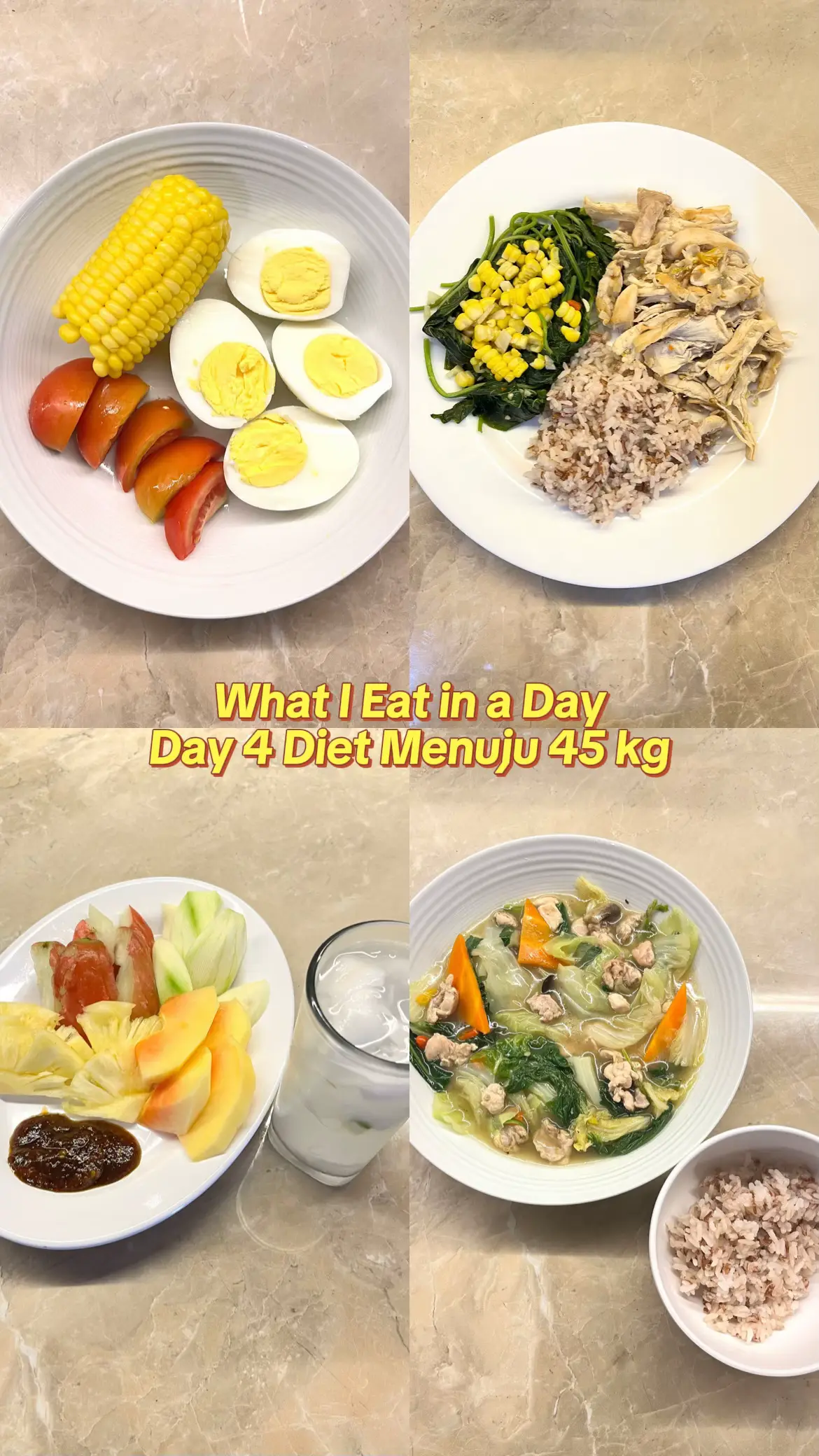 Day 4 Diet Menuju 45 kg🌽🥬 Craving rujak hari ini jadi rujaknya tak pakein bumbu sedikit biar tetep aman🥭 #dietsehat #dietjourney #whatieatinaday #defisitkalori 
