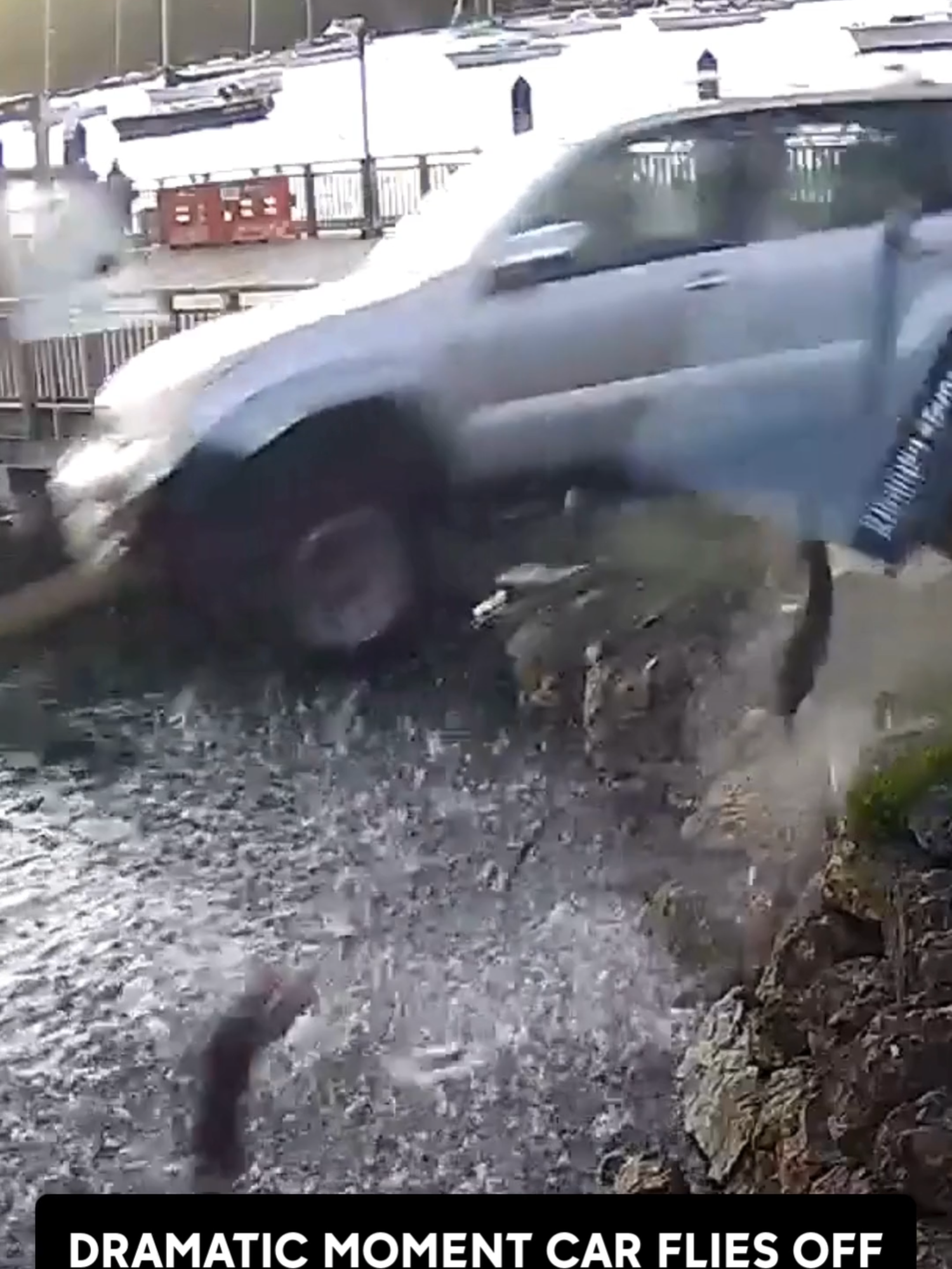 CCTV captured the moment a drunk driver careened off the road and through a bike shelter at a ferry terminal in Auckland, New Zealand, on Wednesday, August 20. Auckland Transport released this footage of the incident, showing a 4WD crossing in front of a bus and over a footpath at speed and straight through the shelter at Matiatia Ferry Terminal. Glass and metal can be seen flying everywhere, as the car barrels through, before nosediving into the water. A second camera shows bystanders throwing the driver life rings, before the car sinks. According to local reports, police issued the driver, a 73-year-old woman, an infringement notice for excess breath alcohol. The vehicle was pulled from the water and returned to the owner. #news #ferry #newzealand
