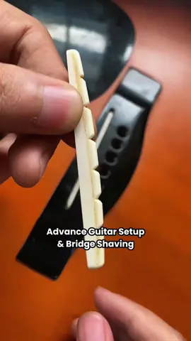 Bukod sa Setup and Bridge Shave, inupgrade rin natin ng Bone ang nut and saddle 😊 #guitarsetup #guitarrepair #guitarsaddle #acoustomania #guitarmaintenance 