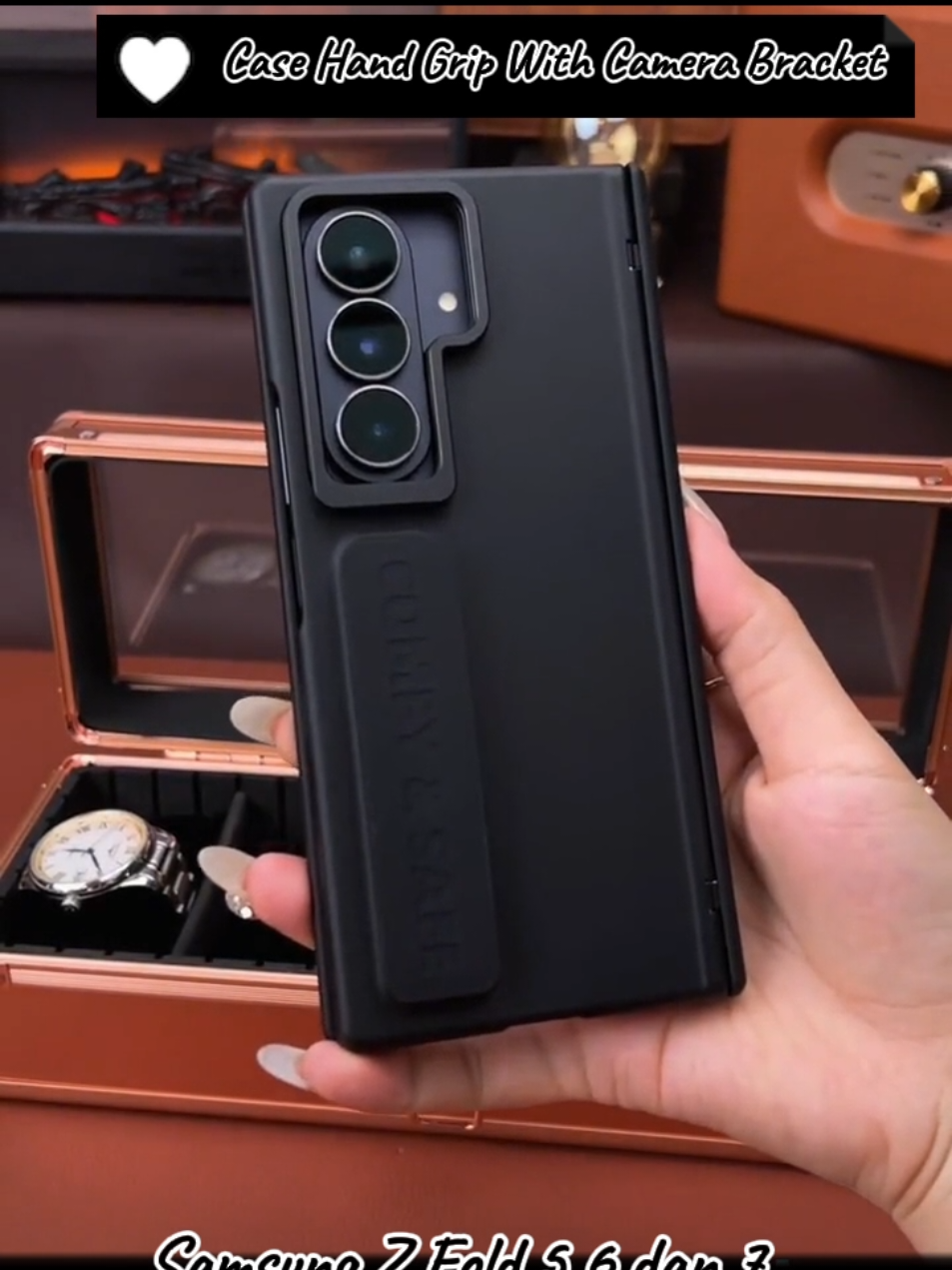 Casing Hand Grip with Camera Bracet stand For Samsung Z Fold 5 Z Fold 6 dan Z Fold 7 #casesamsung #casezfold #caseviral #casemurah #casemewah 
