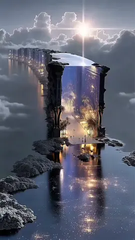 Escaping into a beautiful, impossible world. 🌊🌌 #landscape #aiart #dream #mindblown 