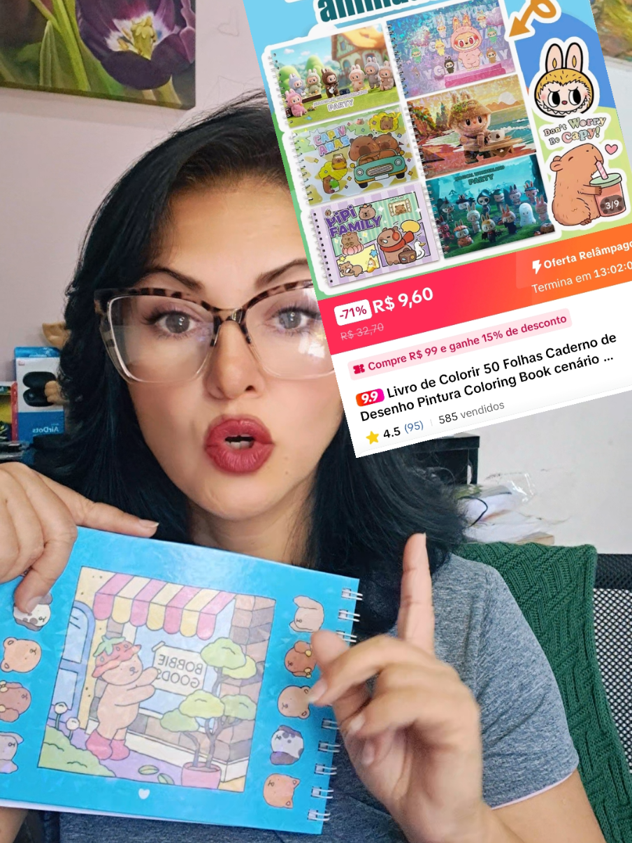 Minha make é filtro, mas a oferta é verdadeira. Livro de colorir modelo novo menos de  dez reais. #bobbiegoods #ofertas #livrodecolorir 