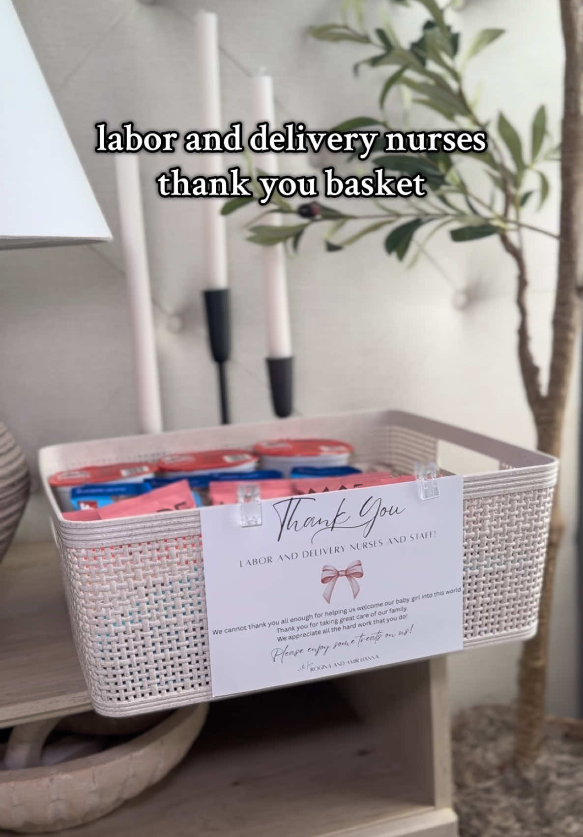 Make a labor and delivery nurses thank you gift basket with me 🫶🏼#laboranddelivery #giftbasket #nestwithme #asmr #pregnant 