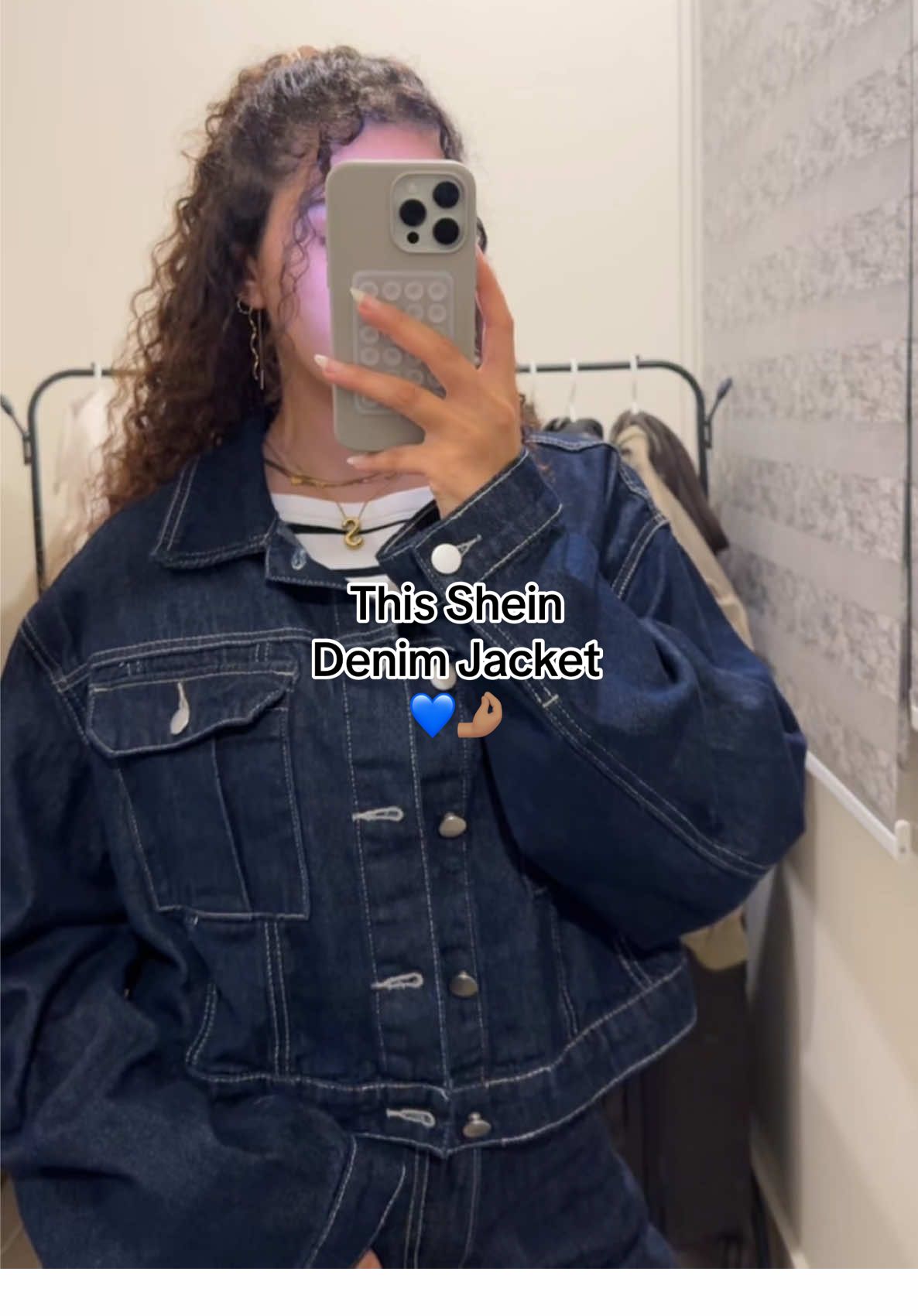 In love with this Shein Denim Jacket 🤌🏽 #shein #sheinhaul #sheinoutfits #denim #autumnfashion 
