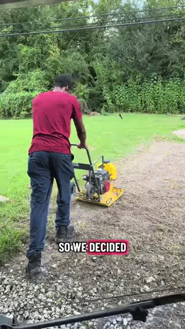 Backyard makeover update 🌿 DIY paver + rock walkway in progress!  We laid down ground cover + next comes gravel, sand, pavers + decorative rock.  Perfect DIY landscaping idea if you’re upgrading your yard on a budget ✨  #DIYBackyard #PaverWalkway #BackyardMakeover #LandscapingIdeas #DIYHomeProjects