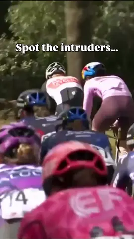 Can you spot the intruders ?👀  #UCIWWT #SLT2025 #cycling #SportsTikTok #WomensCycling 