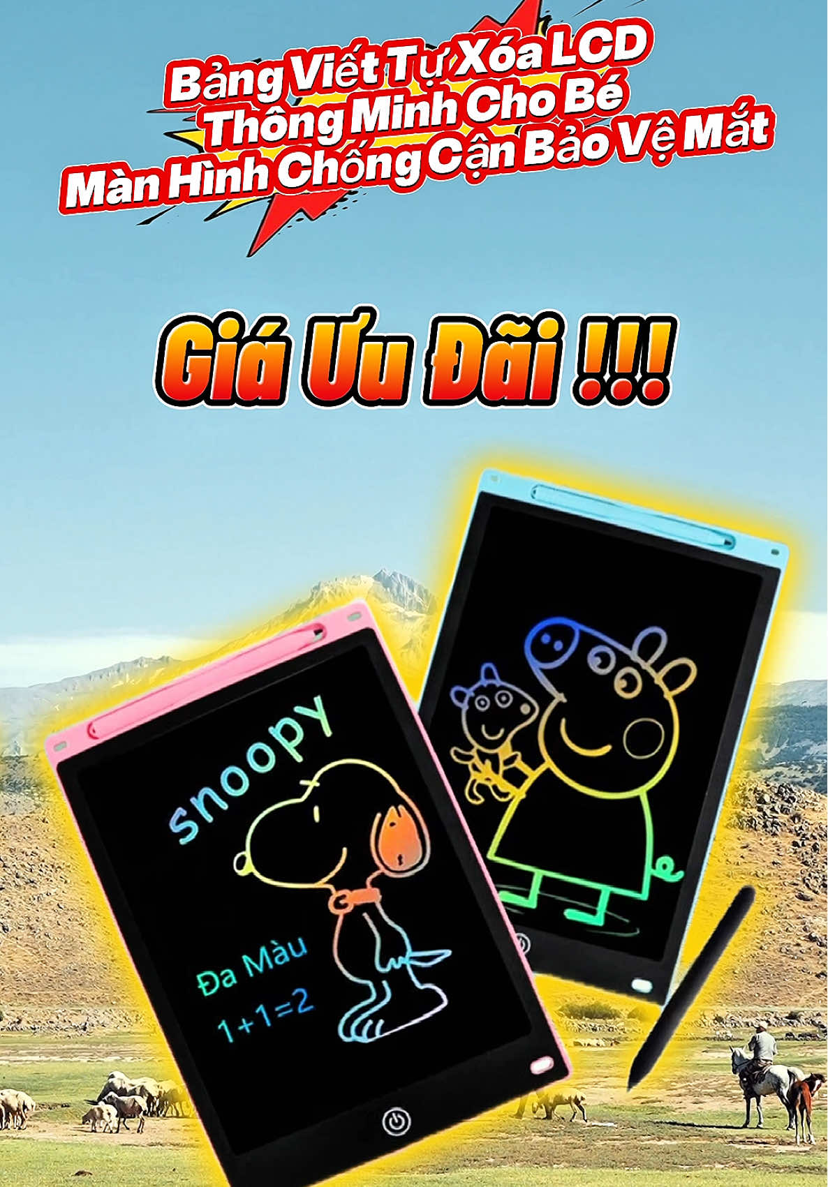 Bảng Viết Tự Xóa LCD Thông Minh Cho Bé - Màn Hình Chống Cận Bảo Vệ Mắt #hocsinh #dodunghoctap #dungcuhoctap #tiktok #foryou 
