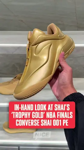 The shoes Shai Gilgeous-Alexander wore around his neck right after winning the NBA Finals 🏆 #okcthunder #NBA #sneakers #sneakerheads #SGA 
