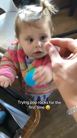 Trying pop rocks for the first time 😅