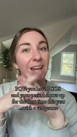With PCOS, your period can sometimes feel more elusive than finding your size on the clearance rack 🩸 Irregular periods can show up differently for those with PCOS. While more people who struggle with irregular cycles will have absent periods - maybe only getting their periods a few times a year. Others may feel like they're getting their period every other week -- or that they're bleeding for 3 weeks at a time.  For most, insulin resistance and high androgens are a common cause of irregular periods. Of course, other hormone imbalances and conditions could be the culprit such as estrogen imbalances, fibroids, polyps, etc.  If I were trying to regulate my period before the end of 2025, these are a few things I'd do:  🍲 at your meals, combine complex carbs (think: fruits, veggies, whole grains, and legumes) with protein and healthy fats ⏱️ eat regular meals (and snacks too if needed) -- undereating can be a common cause of missing periods 🦪 include a wide variety of foods to ensure you're getting a good mix of nutrients that support healthy blood sugar levels, ovulation, and hormone health 🫖 drinks spearmint tea daily 🚶‍♀️ get more walking in as able  💊 if you're interested in giving supplements a go to give your body a boost, I've seen many people respond really well to Ovasitol (or Ovasitol Plus if inositol-resistant) #pcosawareness #pcosproblems #irregularperiods 
