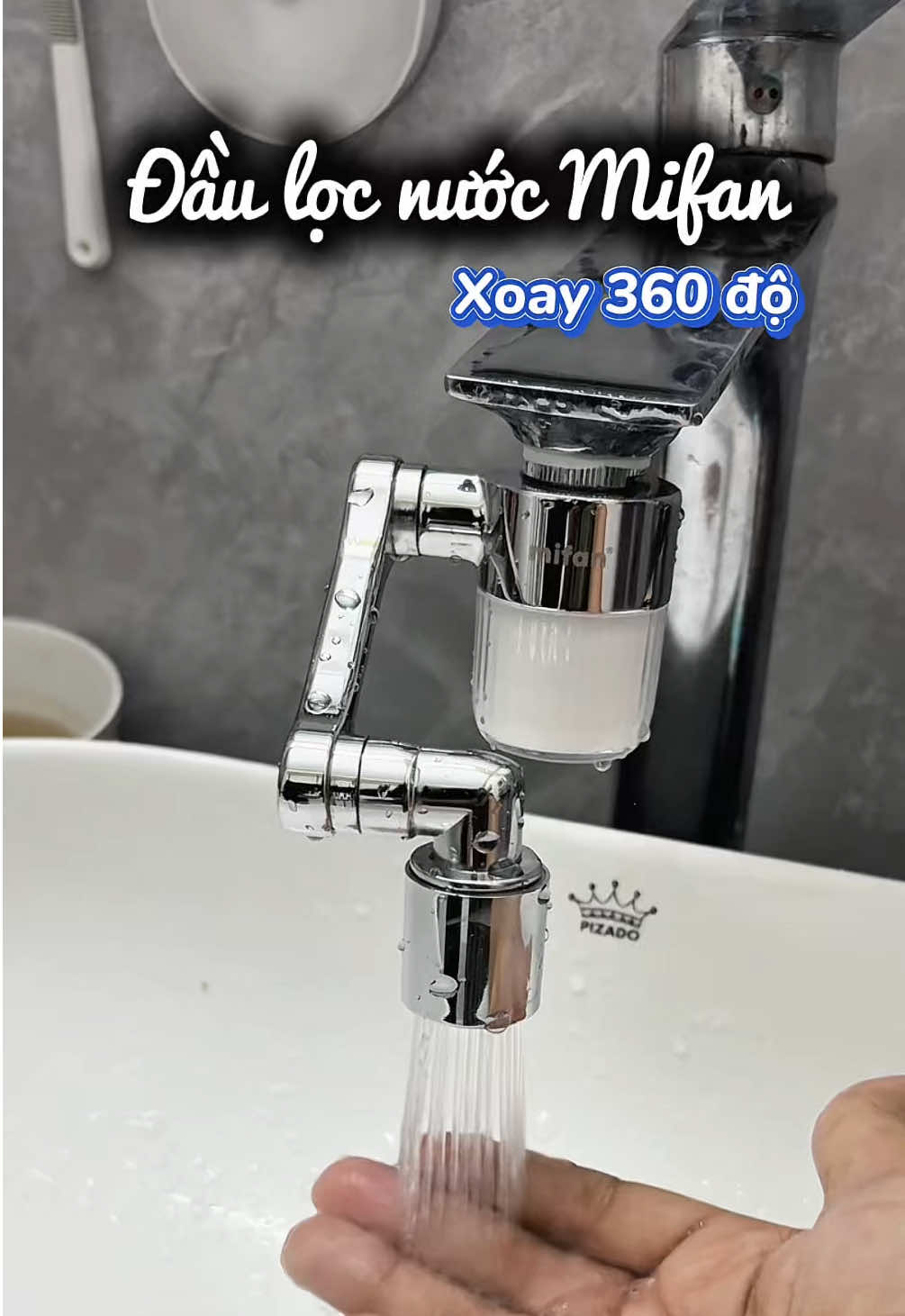 Đầu lọc nước tại vòi rửa mặt xoay 360 độ nhà Mifan #taphoacohuongvpp #voilocnuoc #voilocnuocmifan #voilocniocxoay360 #dauvoilocnuoc 