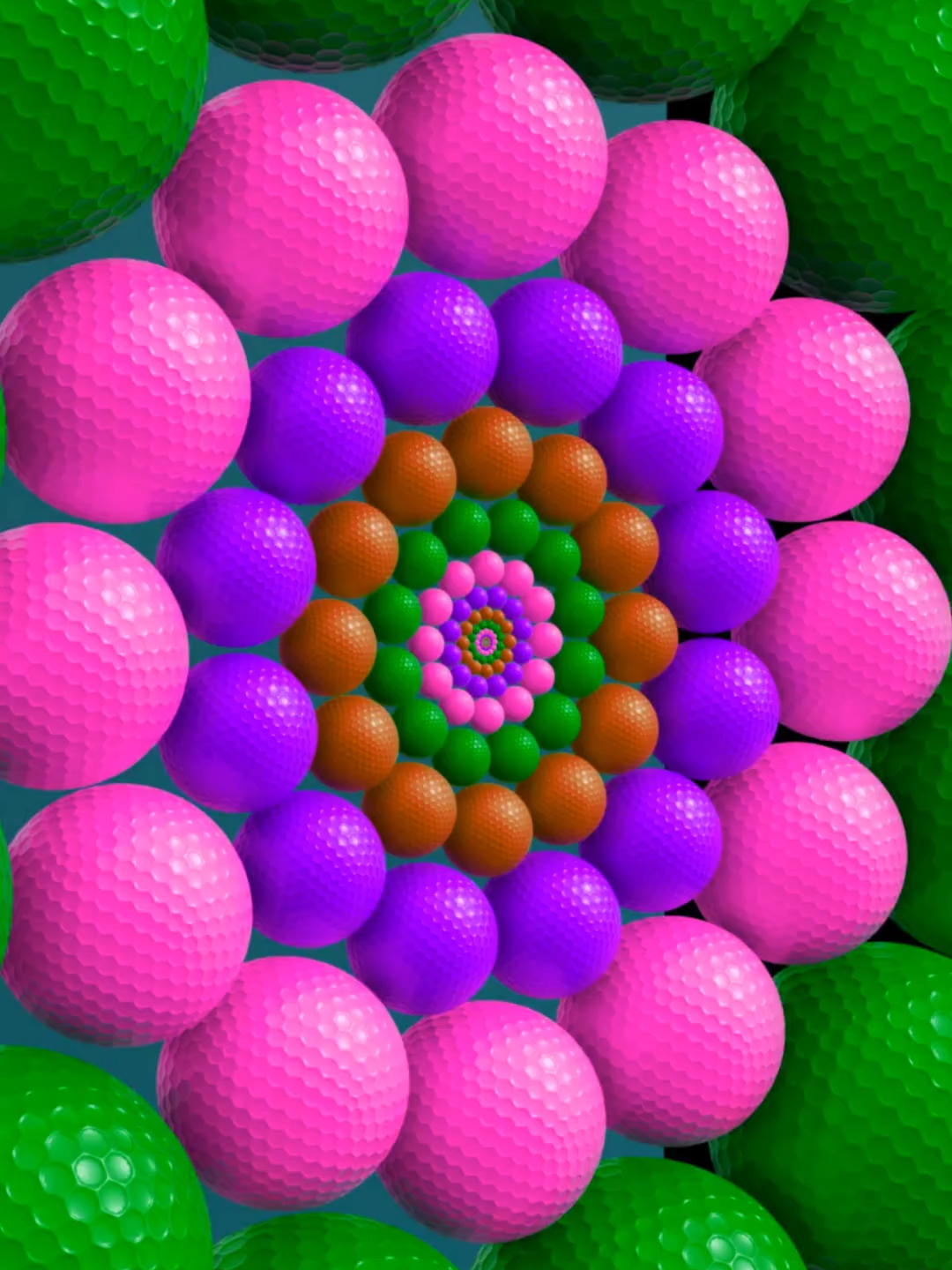 🌈 Infinite Zoom Golf Balls Loop 🔄⛳ #satisfying #OddlySatisfying #Shorts #3danimation