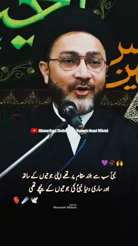 Nabi saww Sab se Buland Maqam Per Thy Apni Jutiyo Ky Sath 😍🙌 #allamashenshahussainnaqvi #meeladunabbi #foryou #foryou #maqamenabi 