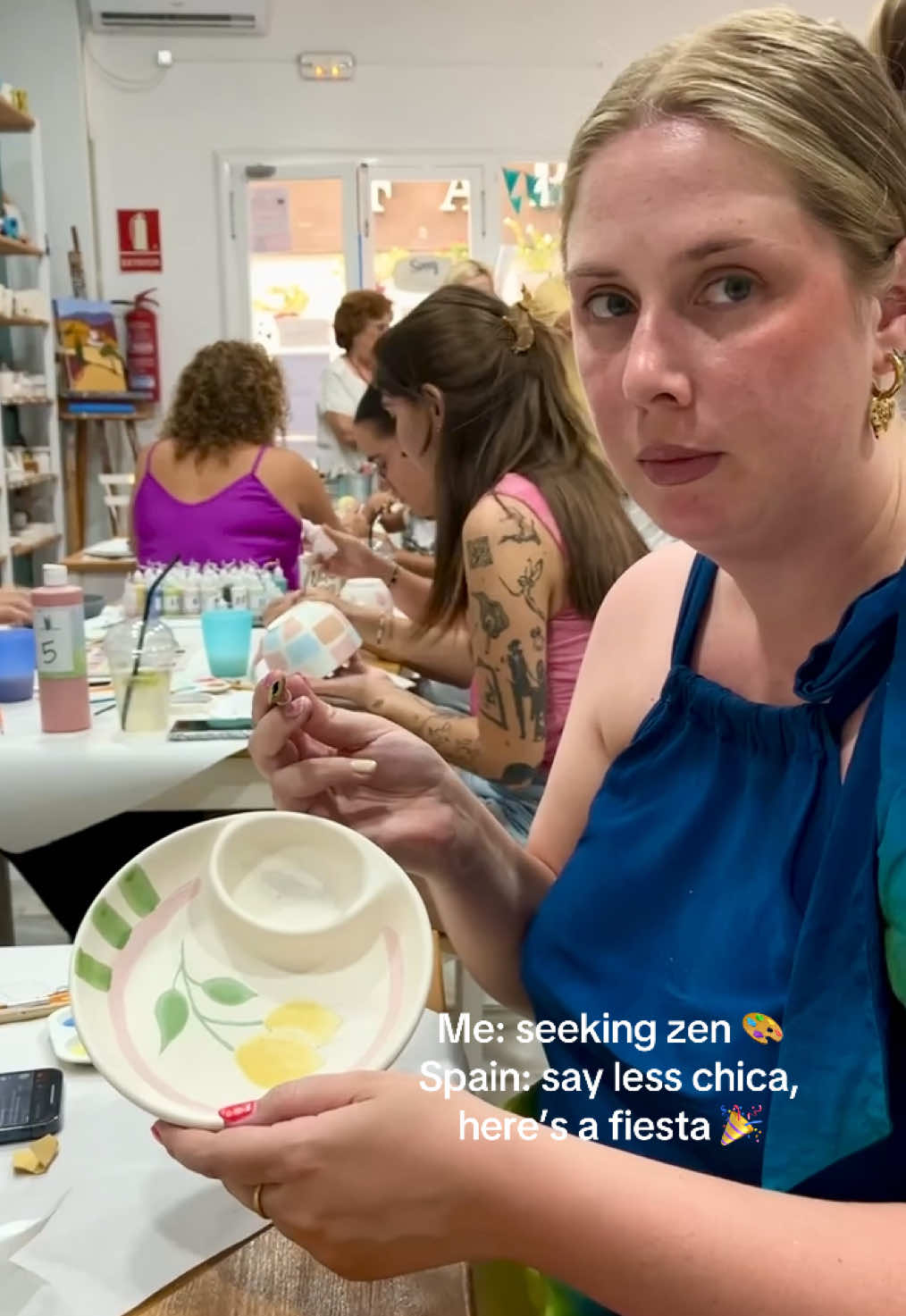 This really opened up my chakra’s 🧘🏼‍♀️ #spain #ceramics #ceramicpainting #jet2holidays #girlstrip @Laura Geudens
