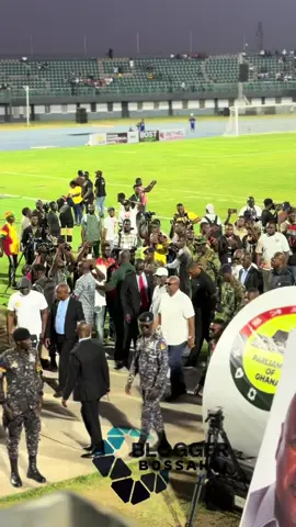 The president of Ghana H.E JOHN DRAMANI MAHAMA WAS SPOTTED AT THE DEMOCRACY MEETS THE BEAUTIFUL GAMES AT  THE LEGON STADIUM 