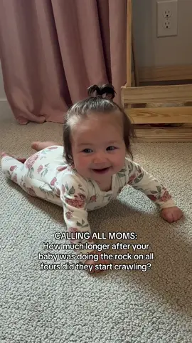 Girly pop just turned 5 months old and is doing this consistently now 😅 how long until we think she’s gonna be full blown crawling?! My mom brain has me forgetting how long it took Hudson. #crawling #babytok #MomsofTikTok #growingup #milestone 