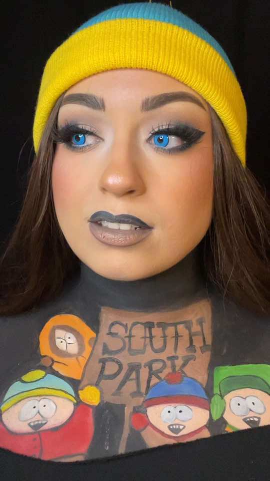 Can I be your Face of Halloween?  Vote here> https://faceofhalloween.org/2025/kristi-diaz   Used @Mehron Makeup to paint everything 😎 #makeup #cosplay #halloween #horror #southpark 
