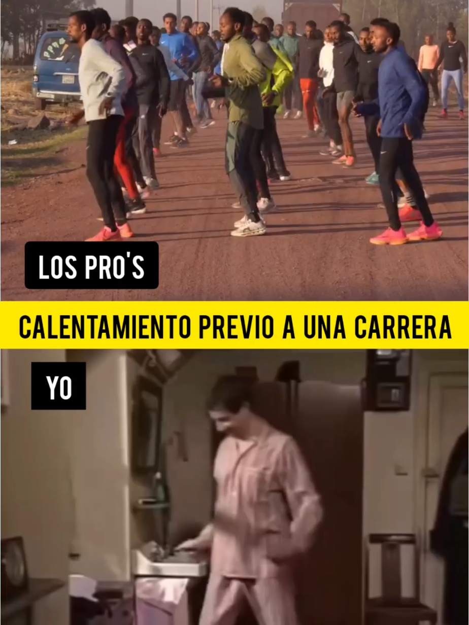 🔥 CALENTAMIENTO PREVIO A UNA CARRERA 🔥 Yo no veo tantas diferencias ¿y tú? 🤪 #run #Running #runners #memes #humor 