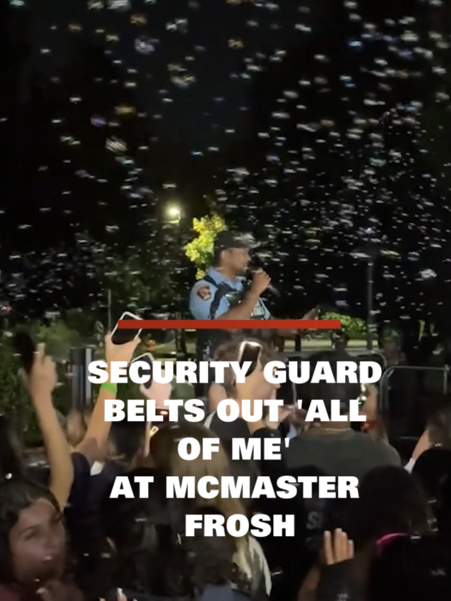 A security guard sings an impressive rendition of 'All of Me' by John Legend during frosh week at McMaster University. #news #cp24 #cp24news #canada #toronto