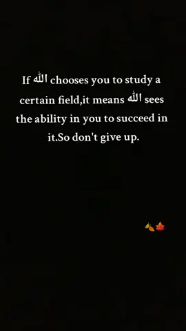 If Allah choose you to study this field, it means اللہ  sees the strength of your Success. #Motivation #TrustInAllah #PositiveVibes #foryou #foryoupage❤️❤️ 