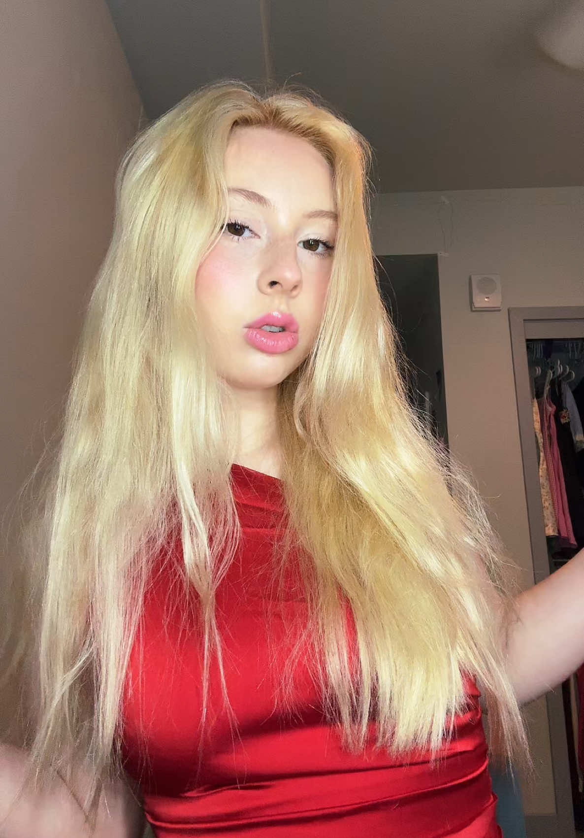 put a blonde in a red dress and this is the kind of confidence you’ll get #fyp #rushtok #sdsurushtok #sdsu #viral 
