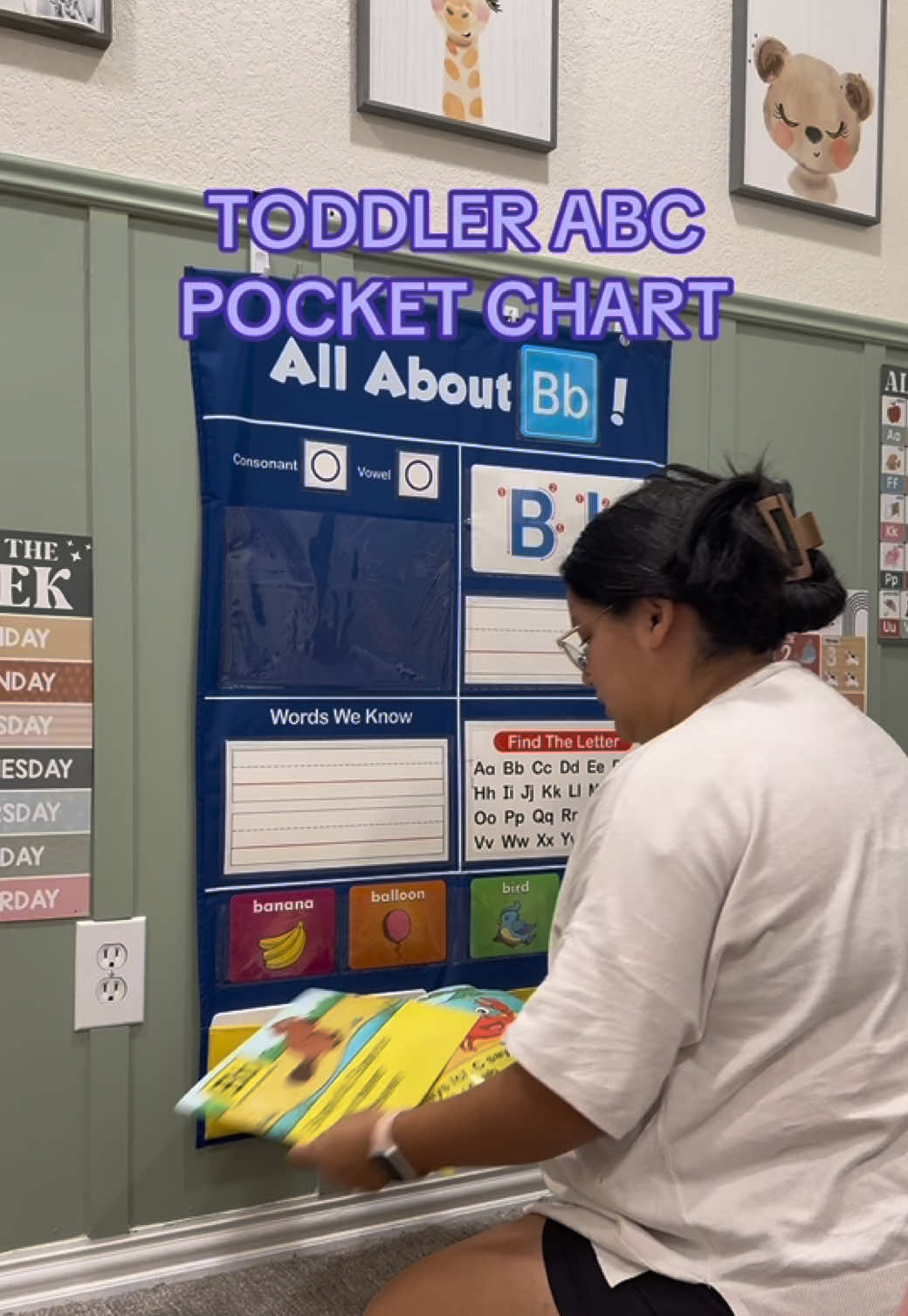 We are loving this ABC learning chart for our 2.5 year old. We stick to one letter a week before moving on to the next letter, and pair it with activities to go along with the letter of the week!  #toddlermoms #athomelearning #learningchartsfortoddlers  #sahmtok #MomsofTikTok 