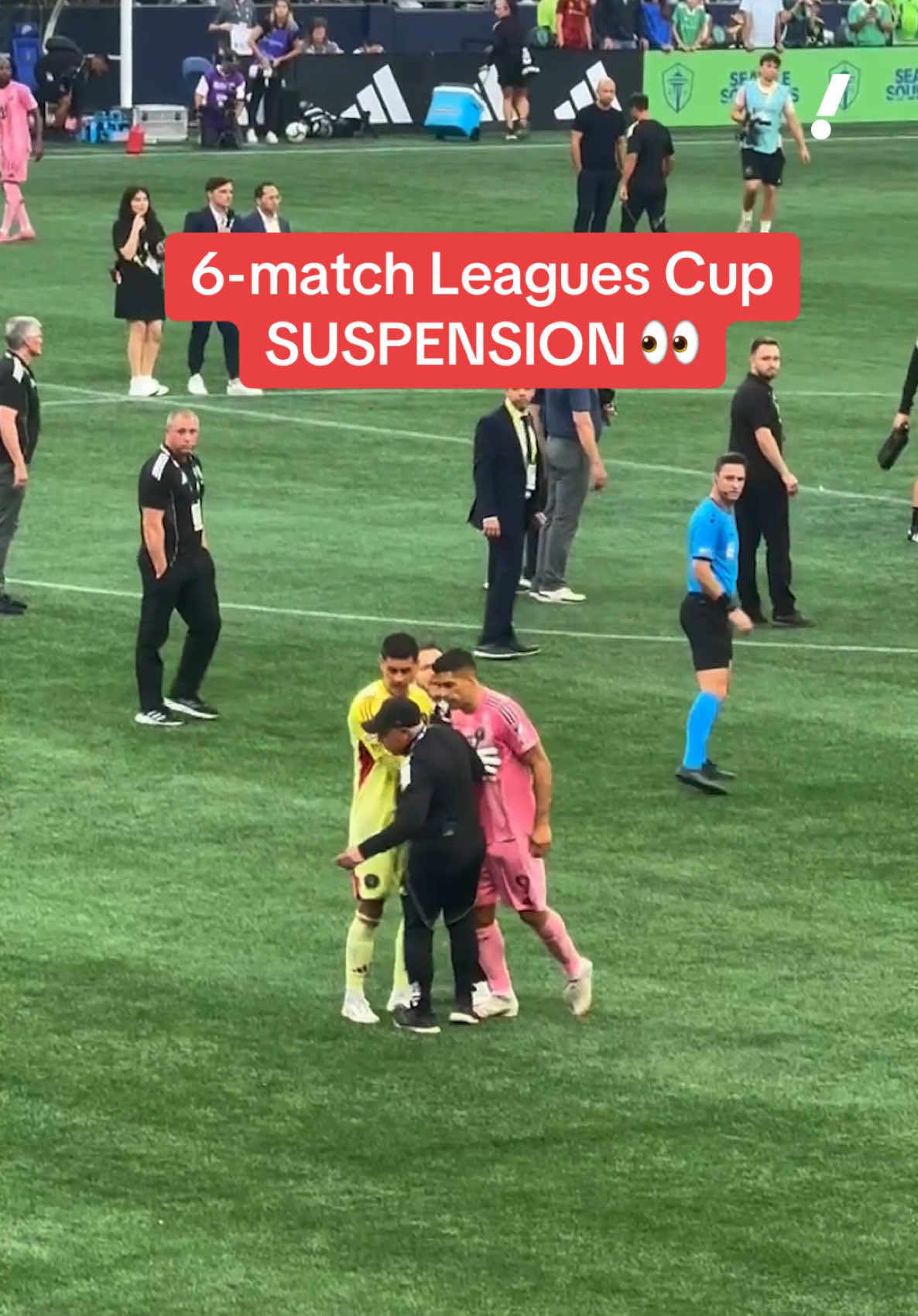The Leagues Cup Commission announced a 6-game suspension for Luis Suarez to be served in next season's competition for his post-match incident in which he spit on a member of the Seattle Sounders coaching staff. #MLS #fyp #intermiami #messi #luissuarez 