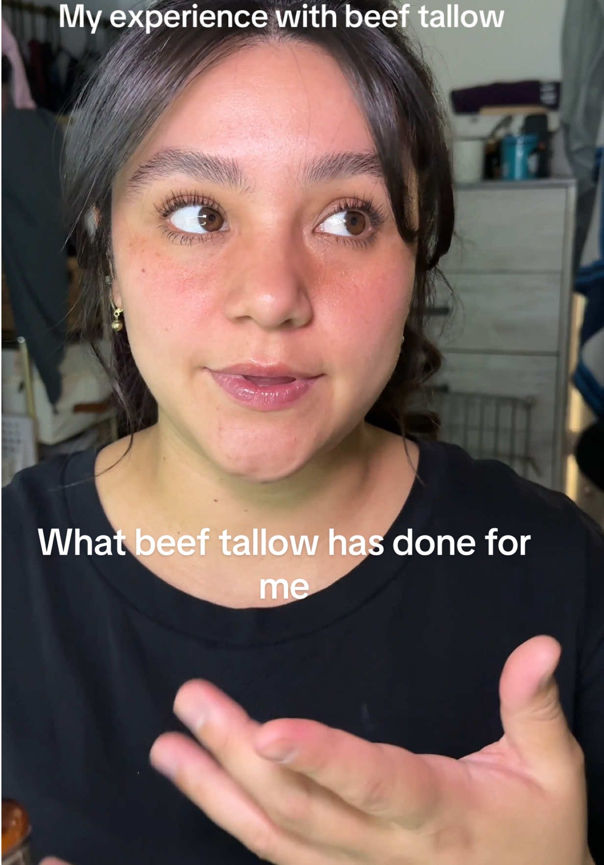 Beef tallow has given me clear glowy skin #beeftallow #beeftallowskincare #beeftallowmoisturizer 