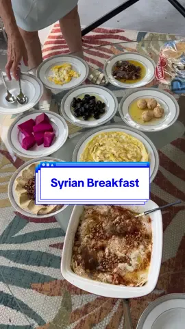 Traditional Syrian Breakfast ✨ #syria #arabicfood #syrian #arab #syrianfood  On our last morning in Orlando, mama brought out the entire homemade spread 🥹❤️ from pickled turnips to cheeseballs to Makdous. It reminded me so much of Korean breakfasts with all the banchans we eat in the morning. Now I’m inspired to recreate a Korean breakfast at home 🥰 Should I try making both a full Korean breakfast and a Syrian breakfast for you?