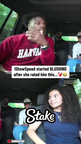 IShowSpeed started BLUSHING after she rated him this…❤️‍🩹😭                    | Daily Clips | #ishowspeed #fyp #speed 