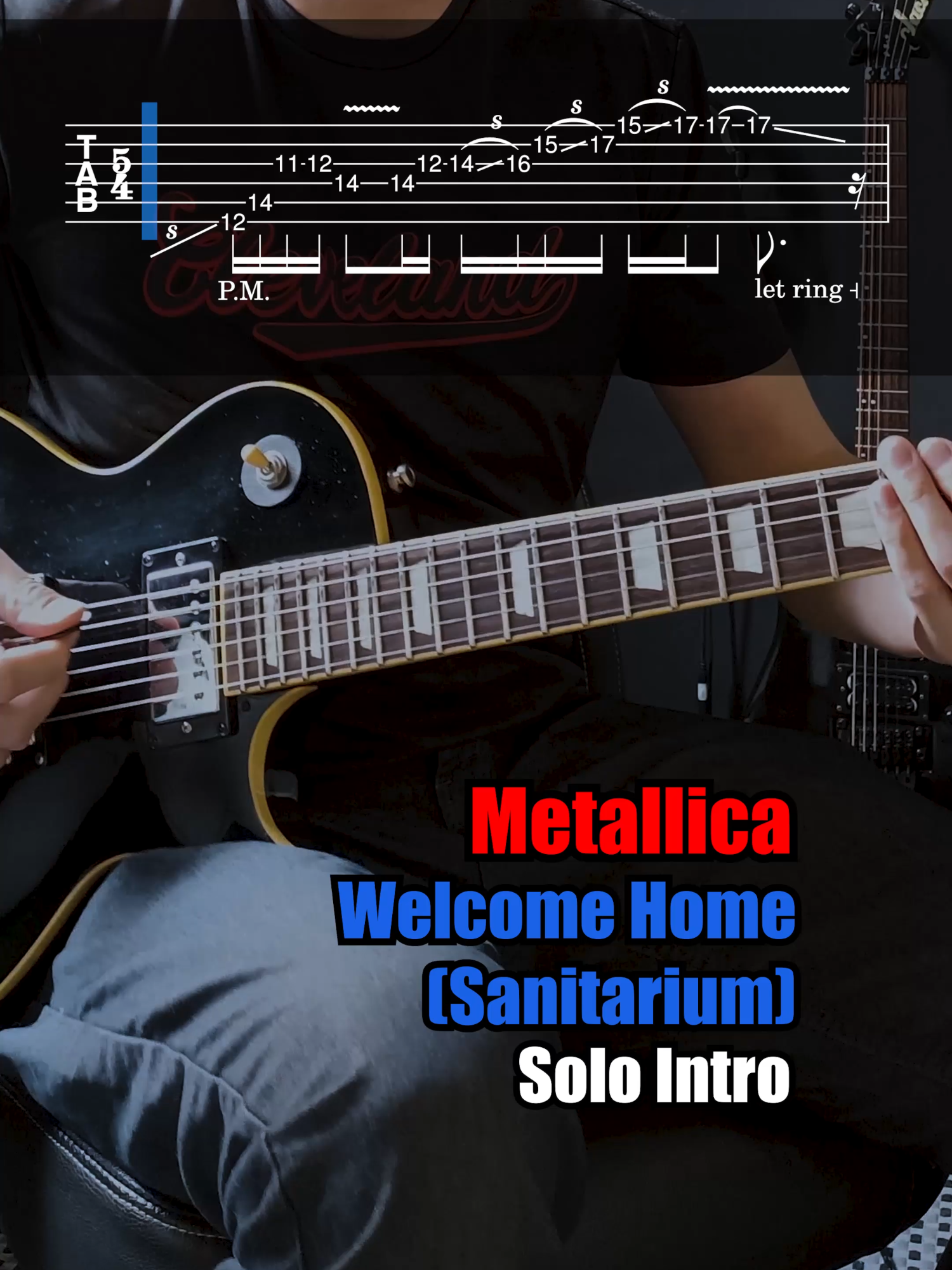 Metallica: Welcome Home (Sanitarium) - SOLO intro WITH TAB . #guitartabs #guitarriff #guitarcover #guitartok #fy #fyp #metalica #tab