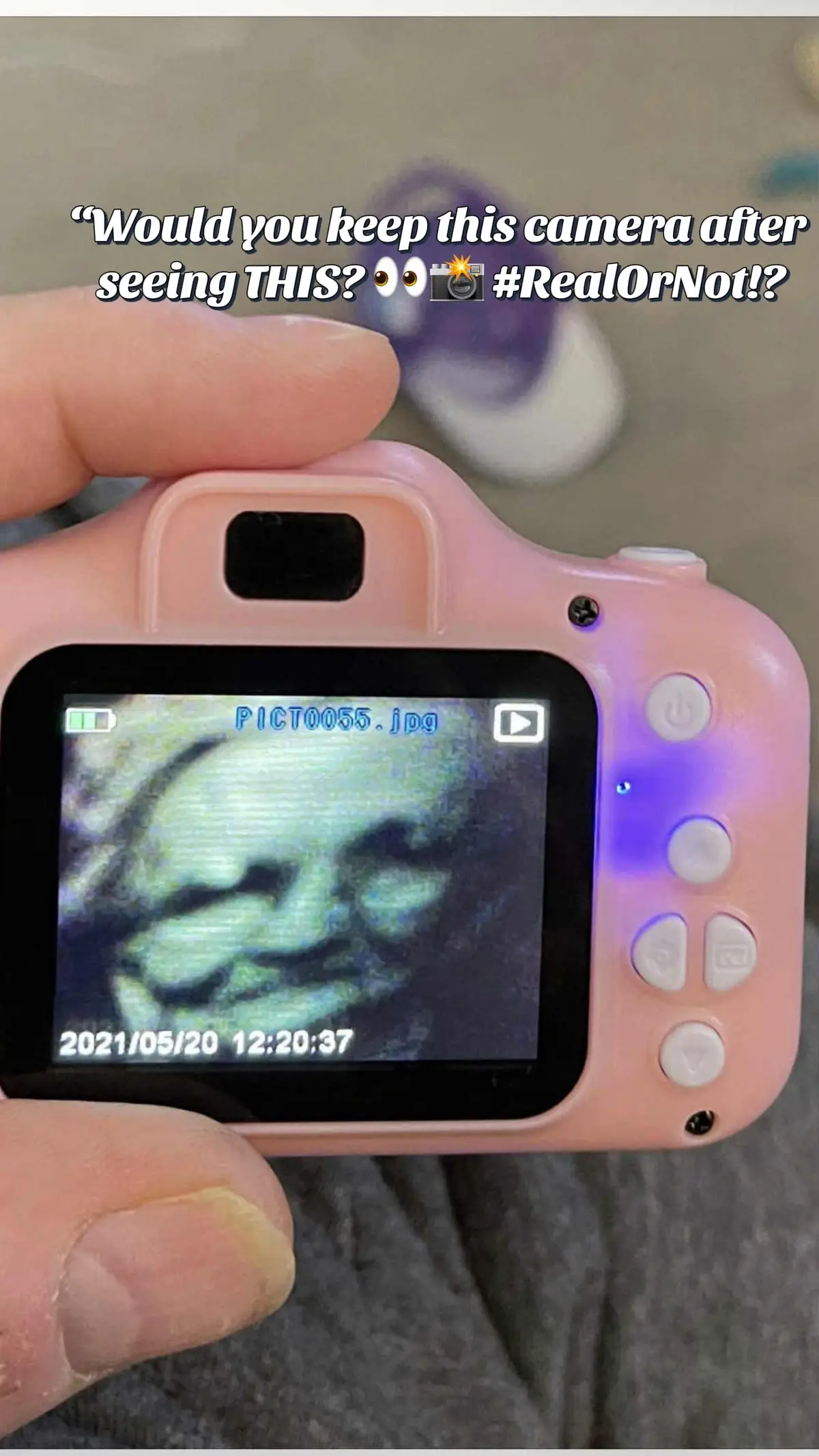 #spooky #fyp ##foryoupage##scarystories##ghost PART 2 This was supposed to be just a simple camera for my kids… But after about a week of taking pictures, we found this on my daughter’s camera. At first, we laughed—until I showed my mother-in-law. She froze. She said it looked EXACTLY like her grandmother… who passed away in the early 80s. She sent it to her sister… and without any prompting, she said the same thing. Here’s the strange part— We had NEVER seen a picture of her before. My mother-in-law searched through boxes of old family photos for days… Until finally, she found ONE. The only photo that exists. And it’s a perfect match. 👀 You be the judge… Would you keep the camera? @@Maisie Smith@@✨ Taya ✨