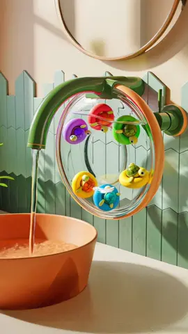 Love these glass kids faucets with floating toys inside! 👏👏 #interiordesign #parenting #tiktokmademebuyit 