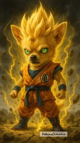 Chihuahua Goku 🐾 going Super Saiyan to protect the planet from all Villans 😈 #fyp #ai #dragonballz #anime #goku 