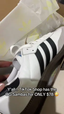 don’t know who blessed us, but the OG Adidas Sambas are going for only $78 on TikTok Shop! These are $100+ everywhere else 👀 Walk, don’t run, because I don’t think this deal is gonna last long. #SambaSeason #TikTokMadeMeBuyIt #adidassamba #TikTokShopFinds #SneakerTok  