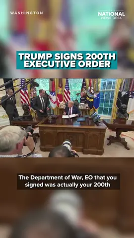 President Trump renamed the Department of Defense as the Department of War in what the White House marked as his 200th executive order signed since taking office.   The White House said that's more than former President Joe Biden signed during his entire term, as well as more than former President Barack Obama inked in either of his two terms. #executiveorder #trump #biden #obama #departmentofwar #ovaloffice
