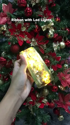 Perfect pang lagay sa christmtree and hindi na sya need isaksak sa kuryente #ribbon #ledlights #christmaslights #christmasdecor 