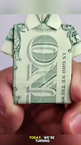 How to fold a Dollar Bill into a Dollar shirt 👕  #dollar #origami #dollarorigami #artandcraft #shirt 