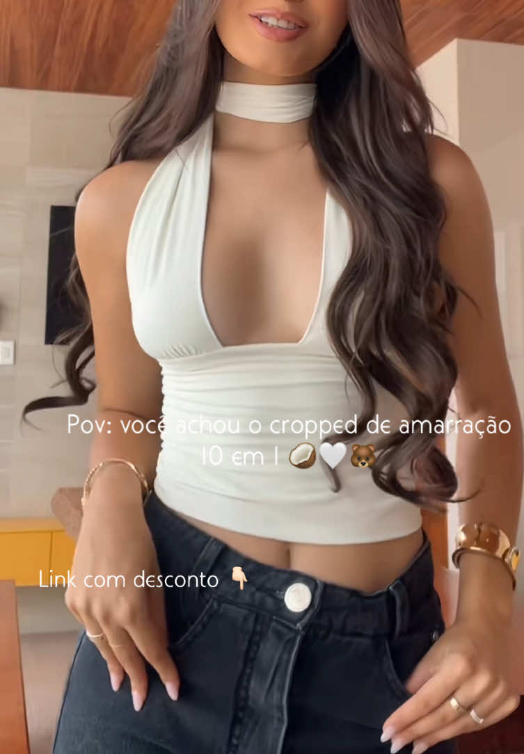 #cropped #amarracao #femenina #marrom 