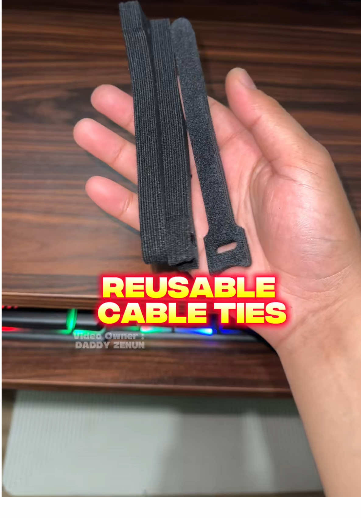 Ang linis na nang Set Up ko Dahil sa Reusable Cable ties na to #cablemanagement #reusablecableties #cableties 