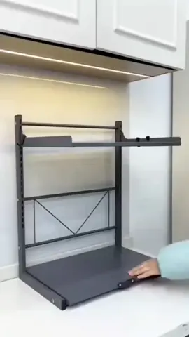 Dê uma olhada em Suporte de Microondas Ajustável em Aço Carbono|Prateleira de 2/3 Camadas,Resistente e Multifunciona