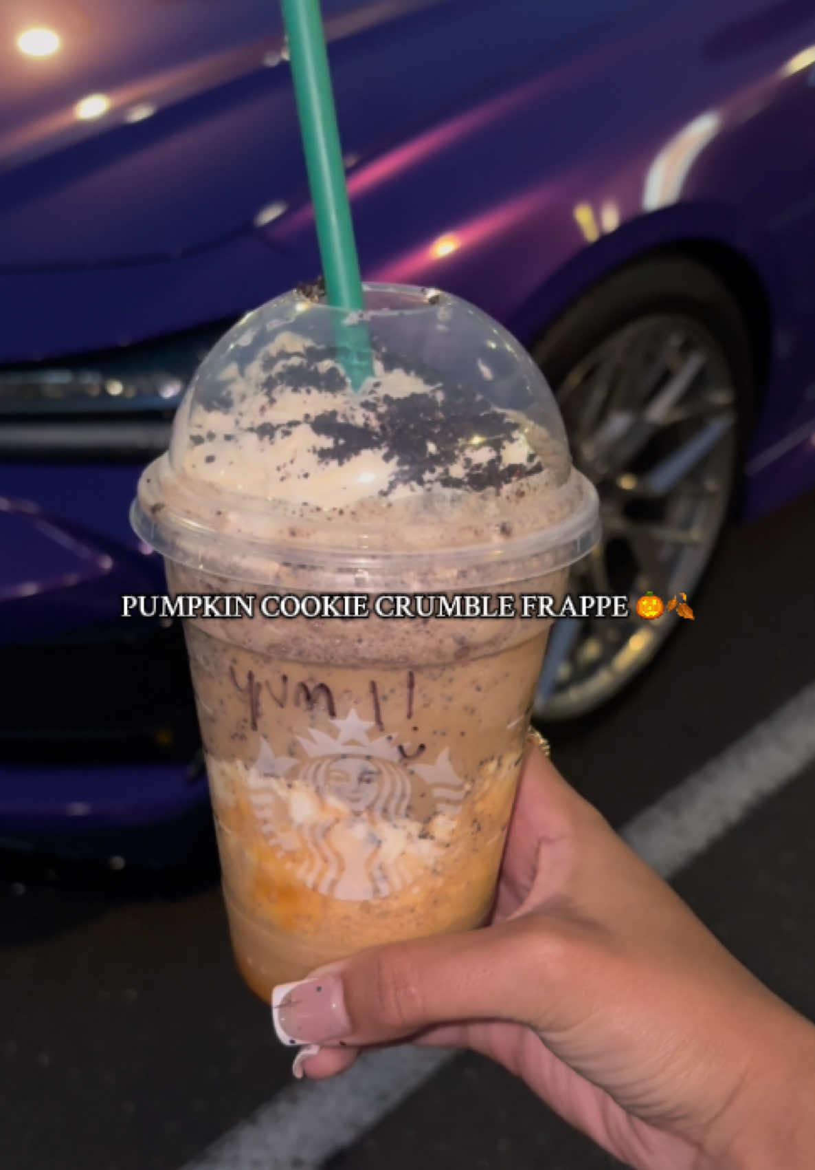 🧾: cookie crumble frappe w/ pumpkin instead of mocha, pumpkin drizzle, & extra cookie crumbles 🔥 #secretmenu @Starbucks @Starbucks Partners #starbucks #pumpkin #pumpkindrinks #pumpkinseason #starbucksdrinks #starbucksrecipe #frappe #starbuckssecretmenu #frappes #viral #viralvideo #trending #trendingvideo