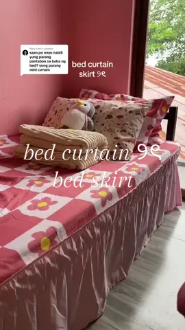 Replying to @jerl here po🎀#fyp #bedcurtain #bedskirt 
