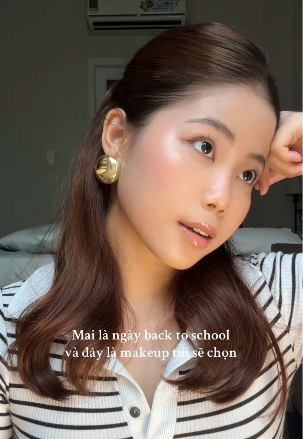 No makeup makeup cho mùa tựu trường, nay makeup không bronzer cũng dịu. Ước gì thời còn đi học đã makeup được vậy #fyp #viral #goclamdep 