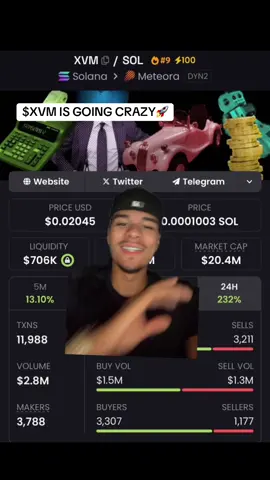 bro xvm is going crazy🚀🚀 #memecoins #lockin #greenscreen 