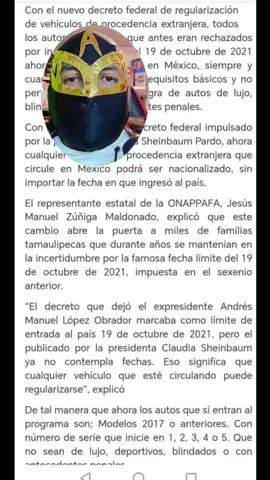 la presidente Claudia Sheinbaum va a modificar el decreto de regularización de vehículos chocolate #importaciones #aduanas #ecommerce #AprendeEnTikTok 