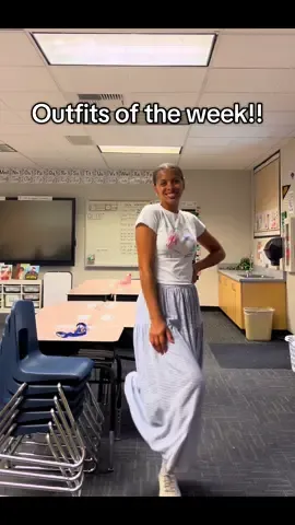 Finally back in the groove of things!! It was over 90 degrees all week, so I had to have some breathable fits!   #teacher #fyp #outfit 