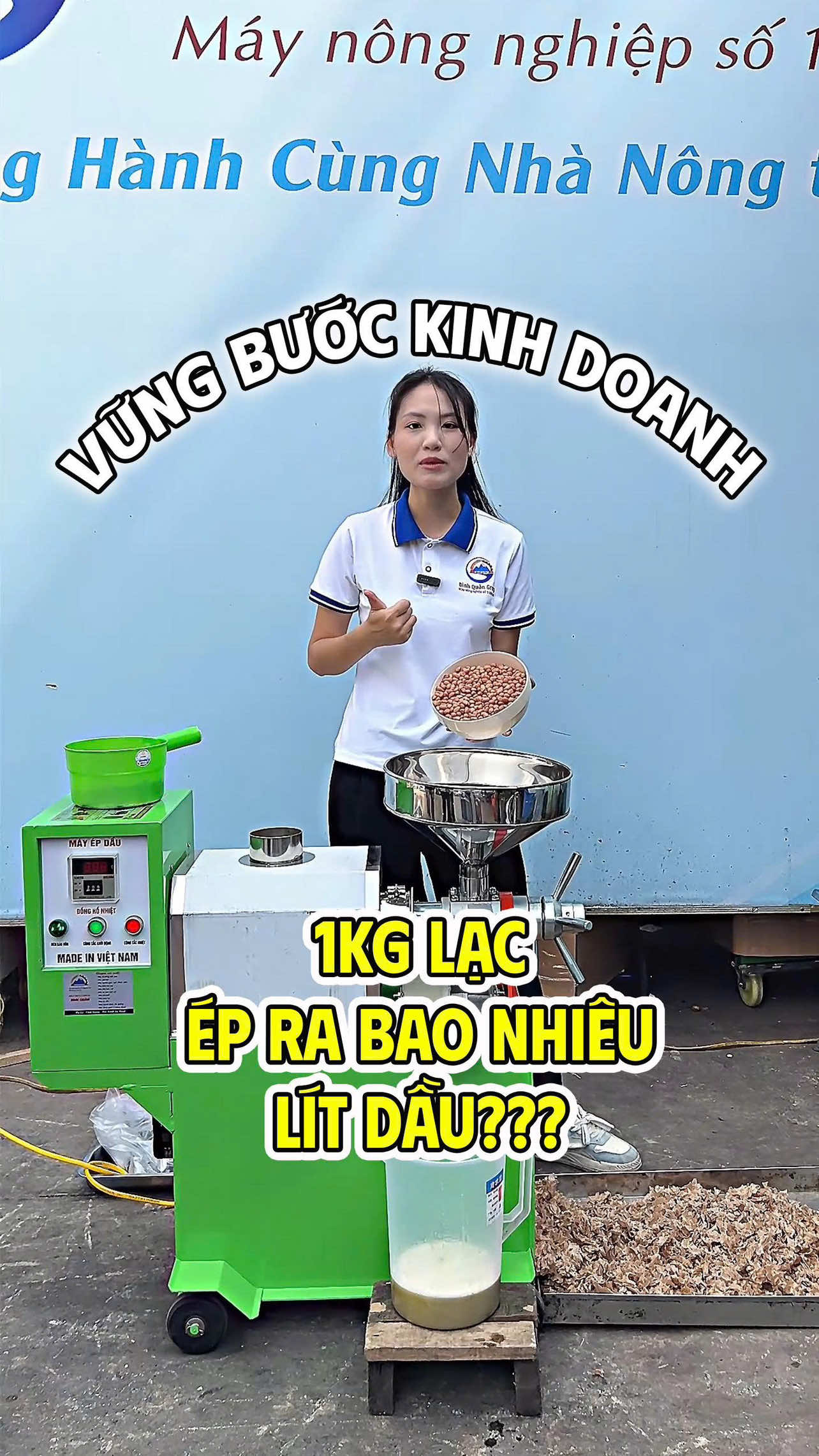 1kg lạc có thể ép ra bao nhiêu lít dầu??? #binhquangroup #congtybinhquan #thunganbinhquan #mayepdau #kinhdoanh 